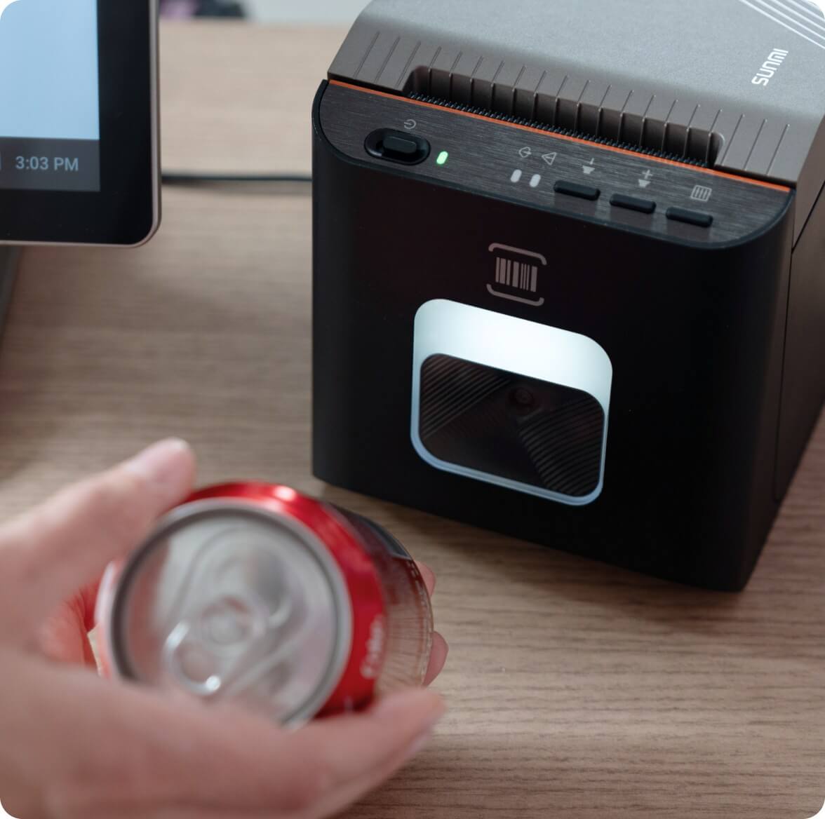 Barcode scanning on SUNMI 80mm printer at retail counter