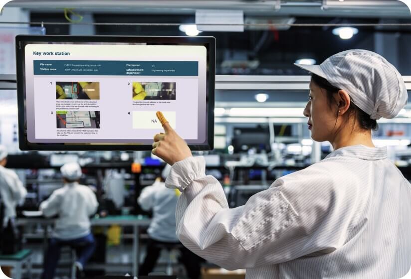 Operator following digital instructions