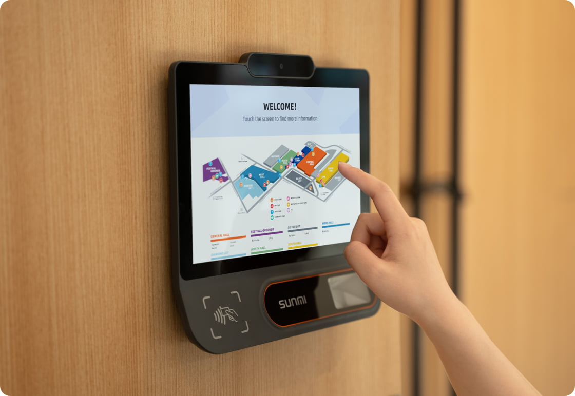 Wayfinding kiosk at convention center